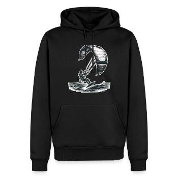 Kitesurf Kitesurfer Kiteboard - Sweat à capuche Premium bio Homme - noir - Devant - Nico (187cm)