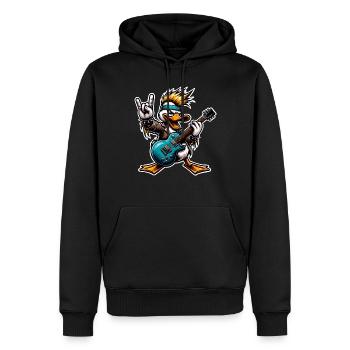 Ente Rock and Roll Gitarrist - Männer Premium Bio Hoodie - Schwarz - Vorne - Nico (187cm)