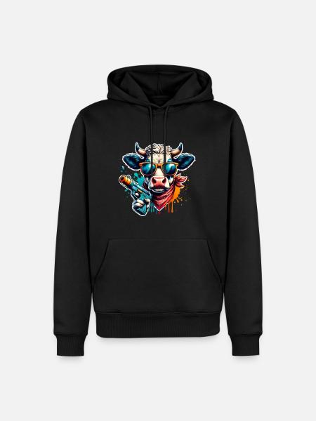 Cow Water Pistol - Men’s Premium Organic Hoodie - black