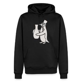 Penguin with Hat and Ceramic Vase Masterpiece - Men’s Premium Organic Hoodie - black - Front - Nico (187cm)