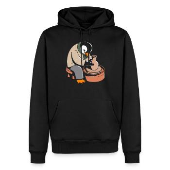 Pinguin Töpferei Kunsthandwerk Leidenschaft - Männer Premium Bio Hoodie - Schwarz - Vorne - Nico (187cm)