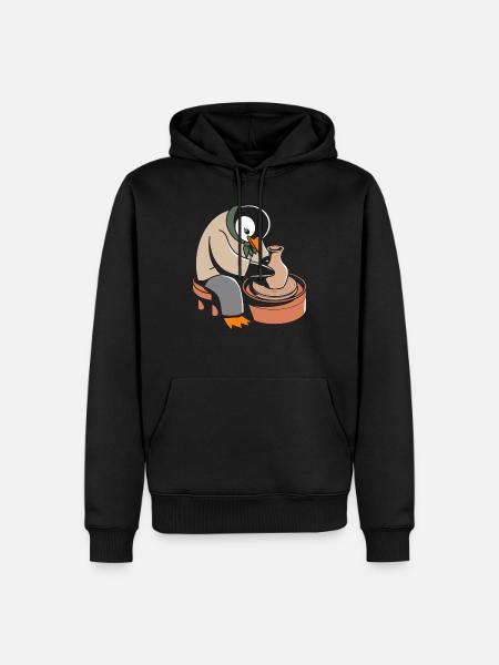 Penguin Pottery Crafts Passion - Men’s Premium Organic Hoodie - black