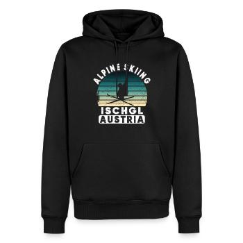 Station de ski d’Ischgl, Alpes autrichiennes - Sweat à capuche Premium bio Homme - noir - Devant - Nico (187cm)