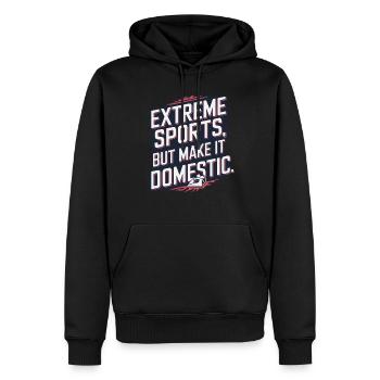 Repassage extrême Compétitif Drôle - Sweat à capuche Premium bio Homme - noir - Devant - Nico (187cm)