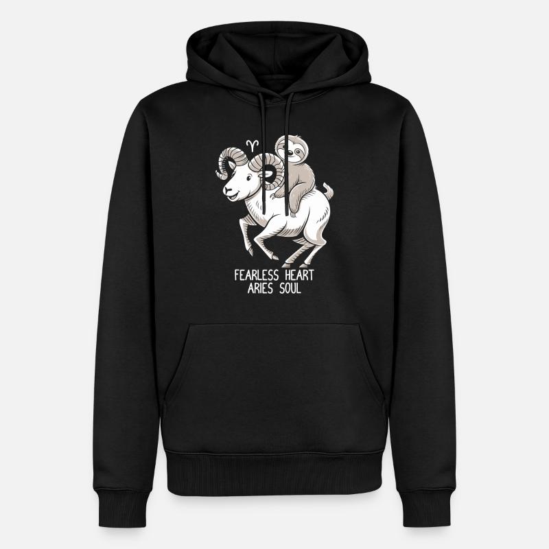 Furchtloses Herz, Widder Seele Soth - Männer Premium Bio Hoodie - Schwarz