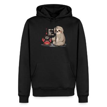 Krebs Sternzeichen Faultier: Geprägt von der - Männer Premium Bio Hoodie - Schwarz - Vorne - Nico (187cm)