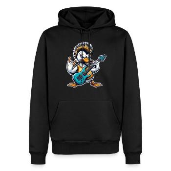Ente Rock and Roll Gitarrist - Männer Premium Bio Hoodie - Schwarz - Vorne - Nico (187cm)