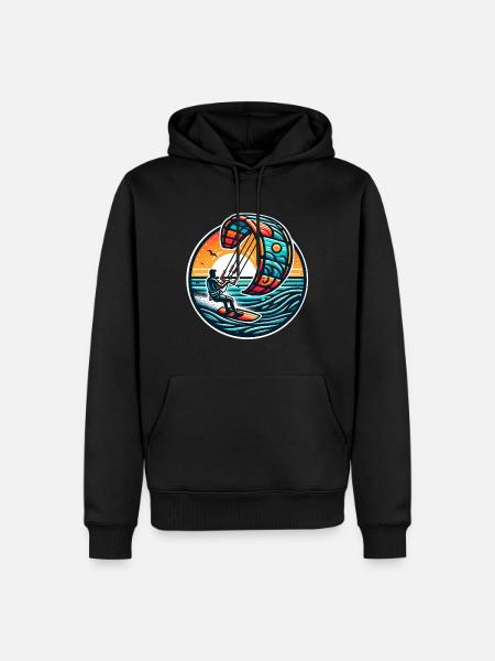 Kitesurf Kitesurfer Kiteboard - Sweat à capuche Premium bio Homme - noir
