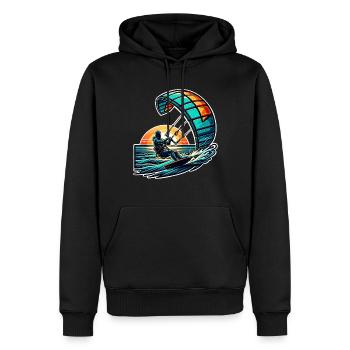 Kitesurf Kitesurfer Kiteboard - Sweat à capuche Premium bio Homme - noir - Devant - Nico (187cm)