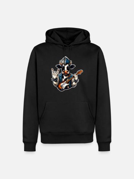 Kuh Rock and Roll Guitarist - Men’s Premium Organic Hoodie - black
