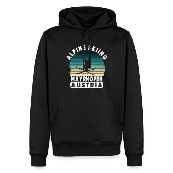 Skigebiet Mayrhofen Österreichische Alpen Souvenir - Männer Premium Bio Hoodie - Schwarz - Vorne - Nico (187cm)