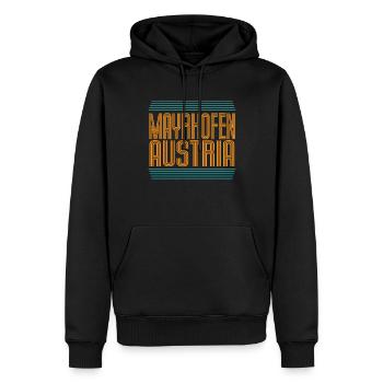 Skigebiet Mayrhofen Österreichische Alpen Souvenir - Männer Premium Bio Hoodie - Schwarz - Vorne - Nico (187cm)