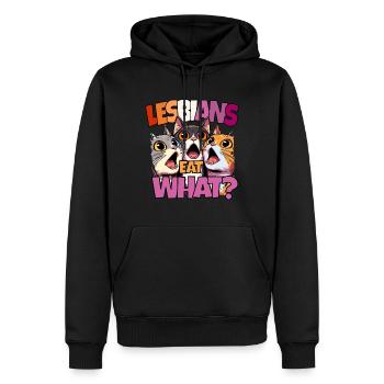 Les lesbiennes mangent quoi ? Fierté Fierté Drôle de chats LGBTQ - Sweat à capuche Premium bio Homme - noir - Devant - Nico (187cm)