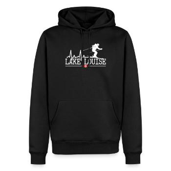 Skigebiet Lake Louise Kanadische Rocky Mountains - Männer Premium Bio Hoodie - Schwarz - Vorne - Nico (187cm)