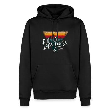 Skigebiet Lake Louise Kanadische Rocky Mountains - Männer Premium Bio Hoodie - Schwarz - Vorne - Nico (187cm)