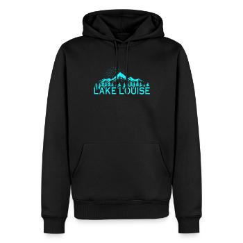 Skigebiet Lake Louise Kanadische Rocky Mountains - Männer Premium Bio Hoodie - Schwarz - Vorne - Nico (187cm)