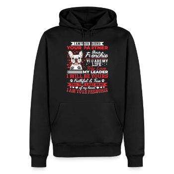Bouledogue français Frenchie Propriétaire de chien - Sweat à capuche Premium bio Homme - noir - Devant - Nico (187cm)