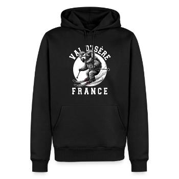 Skigebiet Val D'Isère Französische Alpen Souvenir - Männer Premium Bio Hoodie - Schwarz - Vorne - Nico (187cm)