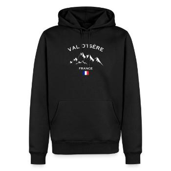 Skigebiet Val D'Isère Französische Alpen Souvenir - Männer Premium Bio Hoodie - Schwarz - Vorne - Nico (187cm)