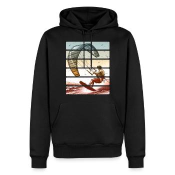 Kitesurf Kitesurfer Kiteboard - Sweat à capuche Premium bio Homme - noir - Devant - Nico (187cm)