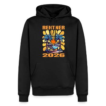 Rentner 2026 - Männer Premium Bio Hoodie - Schwarz - Vorne - Nico (187cm)