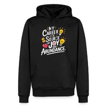 Meine Karriere Ist Quelle Der Freude Und Fülle - Männer Premium Bio Hoodie - Schwarz - Vorne - Nico (187cm)