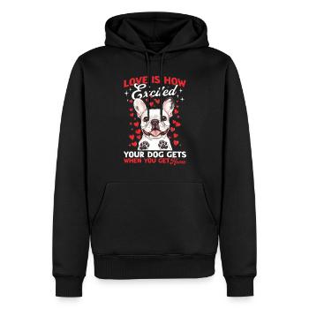 Bouledogue français Frenchie Propriétaire de chien - Sweat à capuche Premium bio Homme - noir - Devant - Nico (187cm)