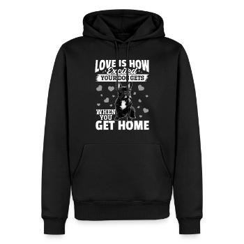 Bouledogue français Frenchie Propriétaire de chien - Sweat à capuche Premium bio Homme - noir - Devant - Nico (187cm)