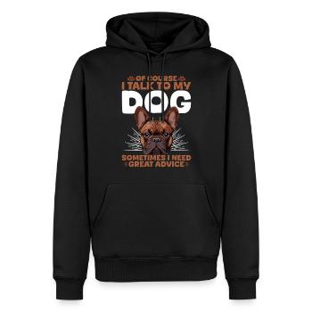 Bouledogue français Frenchie Propriétaire de chien - Sweat à capuche Premium bio Homme - noir - Devant - Nico (187cm)