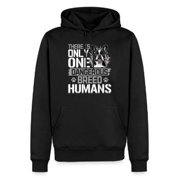 Bouledogue français Frenchie Propriétaire de chien - Sweat à capuche Premium bio Homme - noir - Devant - Nico (187cm)