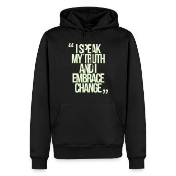 Zwilling Zitat: Ich Spreche Meine Wahrheit Und - Männer Premium Bio Hoodie - Schwarz - Vorne - Nico (187cm)