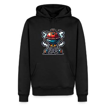 Grill - Männer Premium Bio Hoodie - Schwarz - Vorne - Nico (187cm)