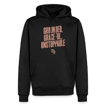 Jungfrau Charakter Sternzeichen: Geerdet, Anmutig, - Männer Premium Bio Hoodie - Schwarz - Vorne - Nico (187cm)