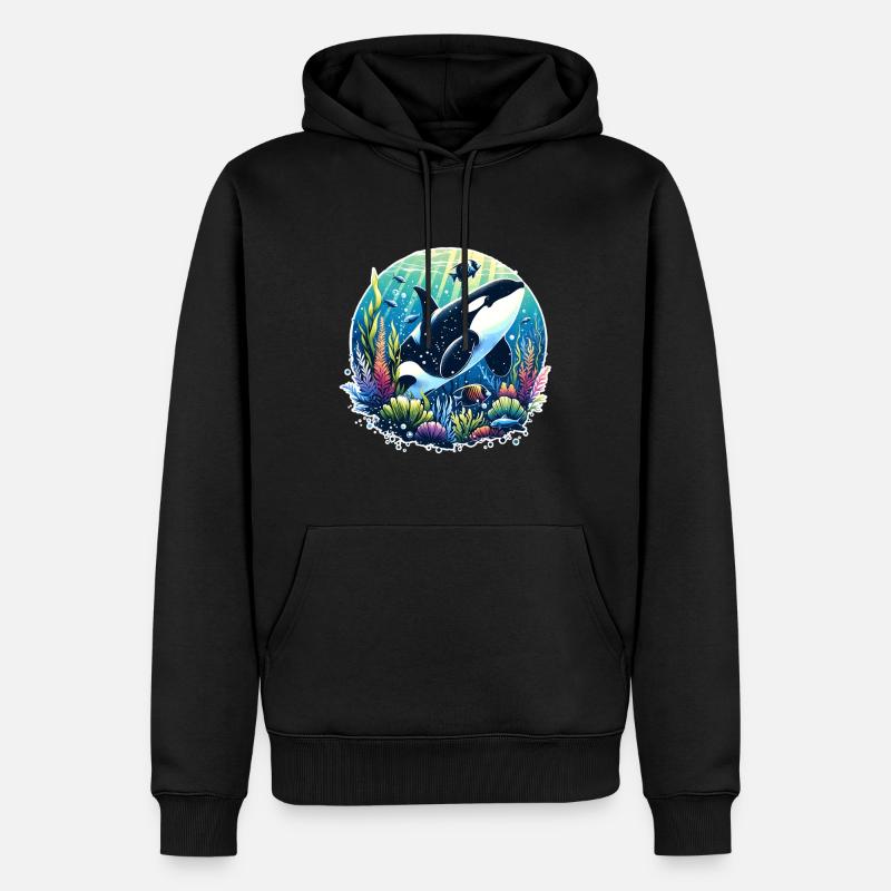 Orque Épaulard - Sweat à capuche Premium bio Homme - noir