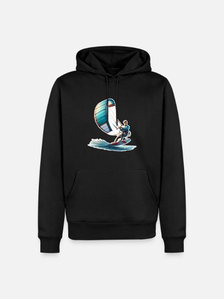 Kitesurfen Kitesurfer Kiteboard - Mannen Premium Bio hoodie - zwart