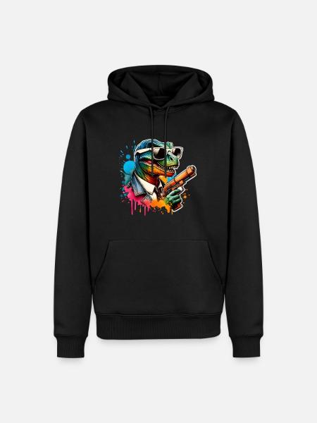 T Rex Dinosaur Water Gun - Men’s Premium Organic Hoodie - black