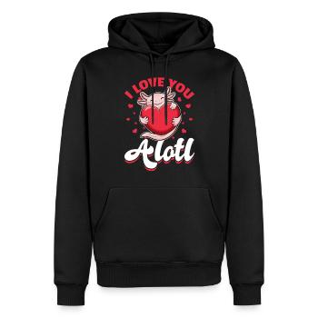 Cute Axolotl Valentins Day - Männer Premium Bio Hoodie - Schwarz - Vorne - Nico (187cm)