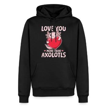 Cute Axolotl Valentins Day - Männer Premium Bio Hoodie - Schwarz - Vorne - Nico (187cm)