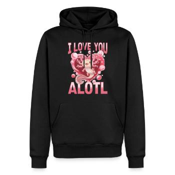 Cute Axolotl Valentins Day - Männer Premium Bio Hoodie - Schwarz - Vorne - Nico (187cm)