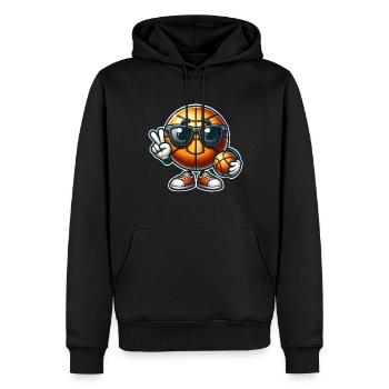 Basket-ball Joueurs de basket-ball - Sweat à capuche Premium bio Homme - noir - Devant - Nico (187cm)
