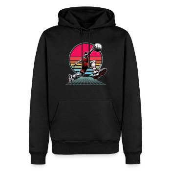 Basket-ball Joueurs de basket-ball - Sweat à capuche Premium bio Homme - noir - Devant - Nico (187cm)
