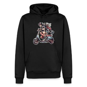 Motorroller Mofa Moped Roller - Männer Premium Bio Hoodie - Schwarz - Vorne - Nico (187cm)