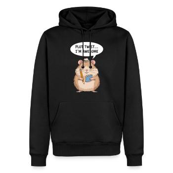Hamster Autor: Plot Twist... Ich Bin Großartig - Männer Premium Bio Hoodie - Schwarz - Vorne - Nico (187cm)