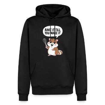 Boulangerie Boulanger Faites-le cuire jusqu’à ce que vous le fassiez - Sweat à capuche Premium bio Homme - noir - Devant - Nico (187cm)