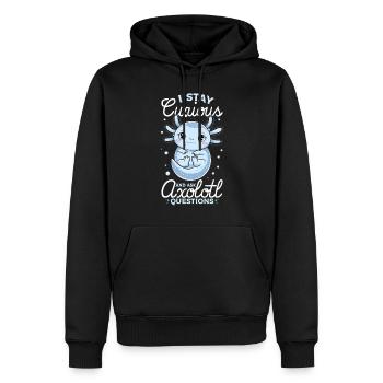 Axolotl I Stay Curious and Ask Axolotl Questions - Männer Premium Bio Hoodie - Schwarz - Vorne - Nico (187cm)