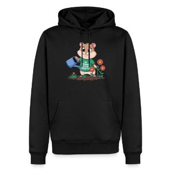 Je grandis au-dessus de vous, n’est-ce pas ? - Sweat à capuche Premium bio Homme - noir - Devant - Nico (187cm)