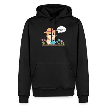 Wachsender Hamster Mit Gießkanne Im Garten - Männer Premium Bio Hoodie - Schwarz - Vorne - Nico (187cm)