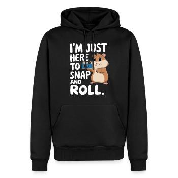 Lustiger Hamster Fotografie Spruch - Männer Premium Bio Hoodie - Schwarz - Vorne - Nico (187cm)