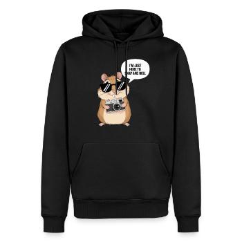 Fotograf Hamster: Hier Um Zu Knipsen Und Rollen - Männer Premium Bio Hoodie - Schwarz - Vorne - Nico (187cm)