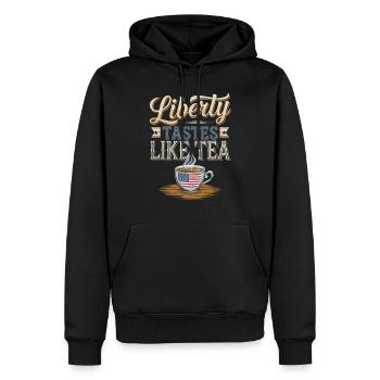 Boston Tea 1773 Révolution américaine Historique - Sweat à capuche Premium bio Homme - noir - Devant - Nico (187cm)